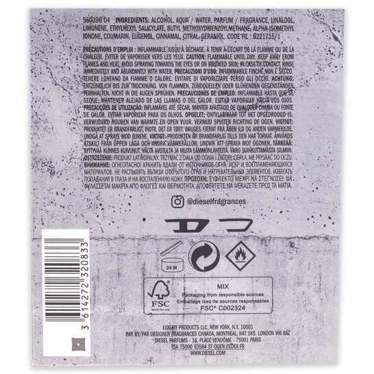 Diesel Only The Brave Street / Diesel EDT Spray 4.2 oz (125