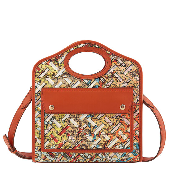 バッグ BURBERRY Small Monogram Print Tote Bag Burberry Open Box - Burberry Monogram Map Print Mini Pocket Bag