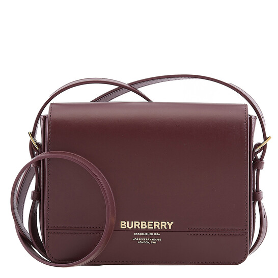 Burberry Open Box Burberry Oxblood Leather Small Grace Crossbody