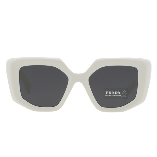 Prada Open Box - Prada Dark Grey Irregular Ladies Sunglasses PR