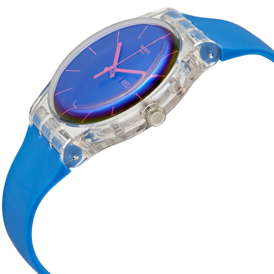 Swatch Open Box - Swatch Polablue Blue Dial Plastic Watch