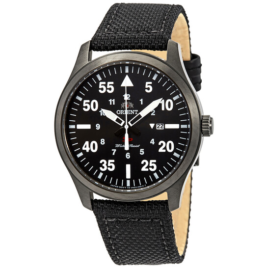 Orient Flight Orient Flight Black Dial Black Leather Men's Watch FUNG2003B ...