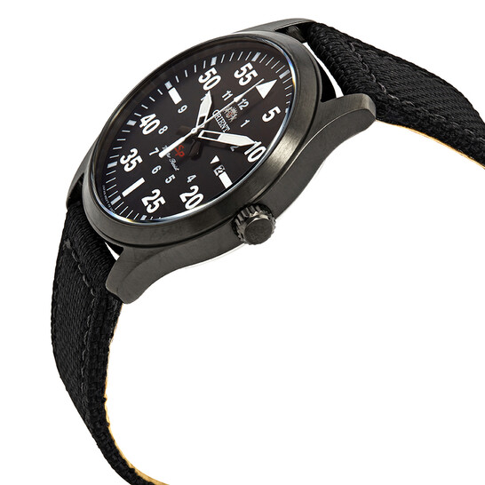Orient Flight Orient Flight Black Dial Black Leather Men's Watch FUNG2003B ...