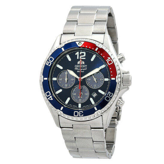 Orient Mako Solar Chronograph Blue Dial Men's Watch RA-TX0201L10B