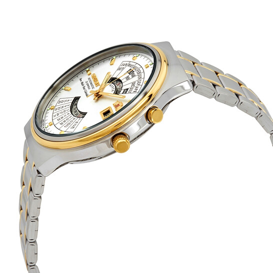 Orient Perpetual Calendar World Time Automatic White Dial Men's