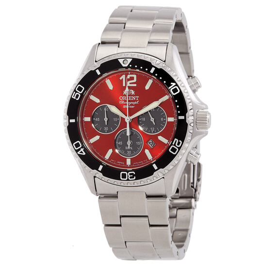 Orient Sports Solar Powered Chronograph Red Dial Men's Watch RA