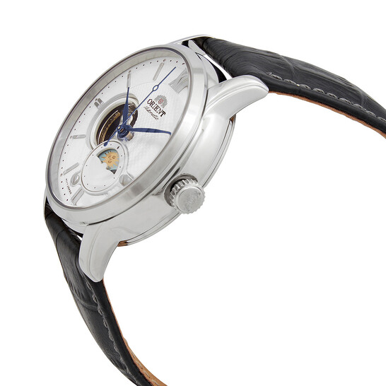 Orient Sun & Moon RA-AS0011S10B - Orologio Uomo Automatico E Quarzo, Quadrante Grigio, Cinturino In Pelle Nera