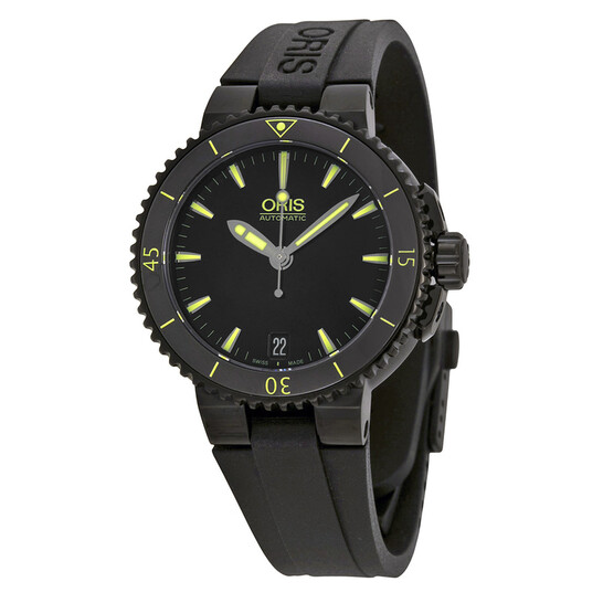 ブラックオプス2 Oris Aquis Date Automatic 36mm Black Dial Black Rubber Watch 733
