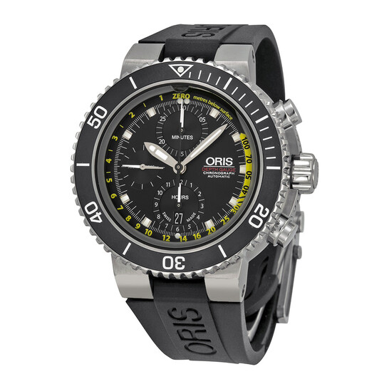 Oris Aquis Depth Gauge Chronograph Black Dial Men's Watch 774-7708-4154SET - 546x546