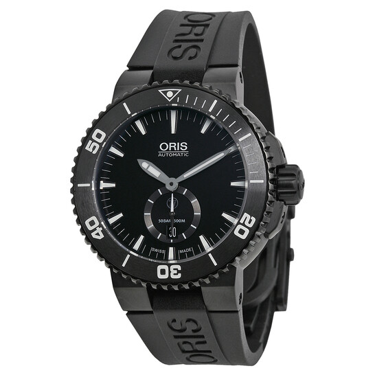 Oris Aquis Diver Automatic Black Dial Titanium Black Rubber Men's Watch  739-7674-7754RS