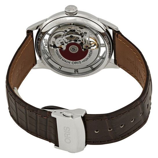 レリーフ Oris Artelier Translucent Silver Skeleton Dial Automatic