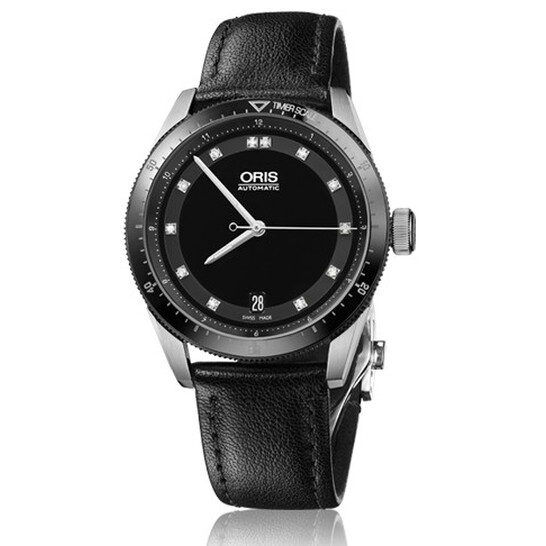 Oris Artix GT Date Diamonds Black Dial Black Leather Unisex Watch 01 733 7671 4494-07 5 18 82FC - 546x546