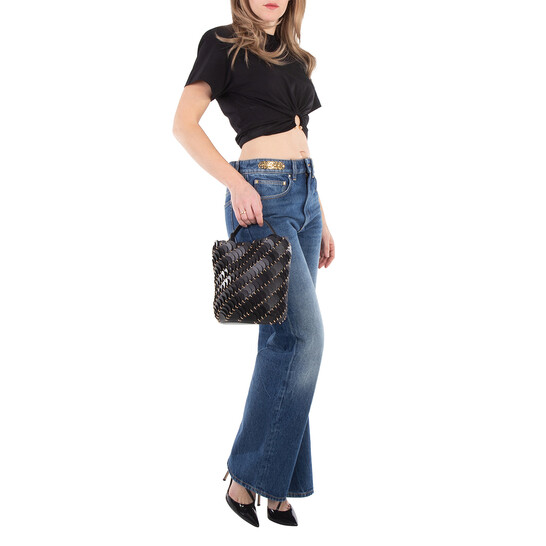 Paco Rabanne Leather Bucket Bag 23HSS0392CLF159-BLACK