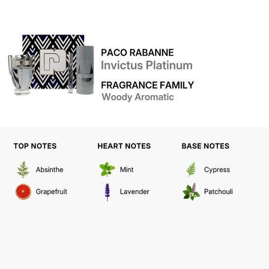 Paco Rabanne Men's Invictus Platinum Gift Set Fragrances