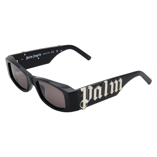 Palm Angels ANGEL Dark Grey Rectangular Unisex Sunglasses  display picture 2