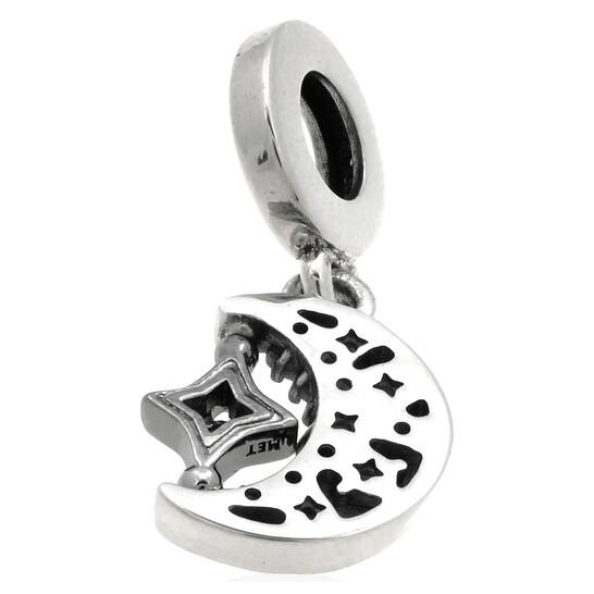 Pandora Ladies Sterling Silver Sparkling Crescent Moon Spinnable