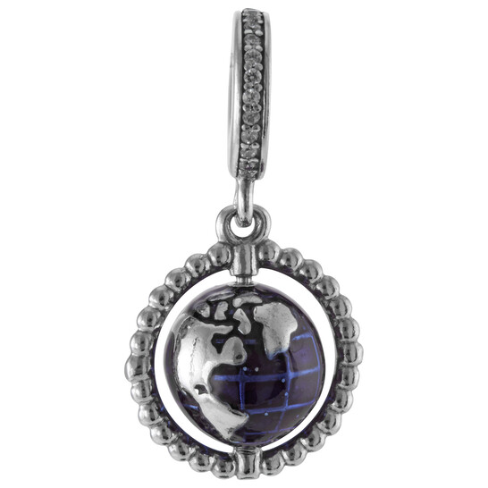 Pandora Spinning Globe Dangle Charm In Sterling Silver 798021CZ