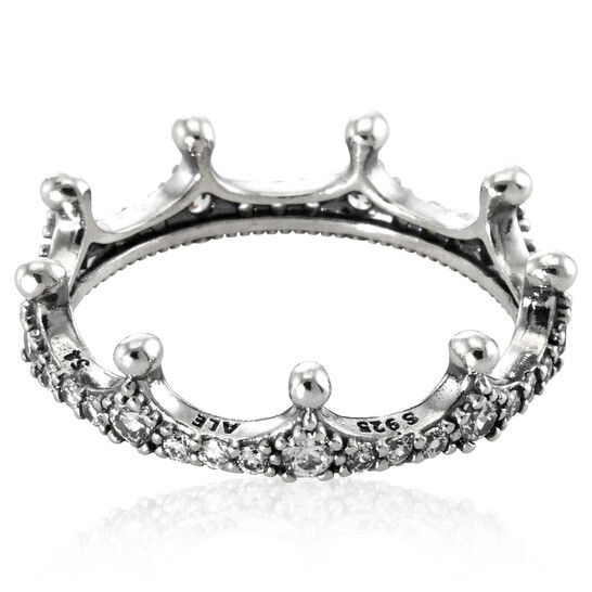 Rose Pandora Enchanted Crown Ring Pandora Sterling Silver Clear