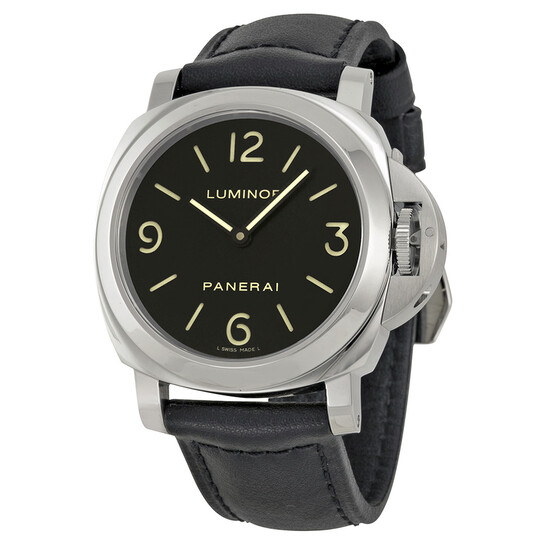 Panerai Luminor Base Black Dial and Leather Strap Men's Watch