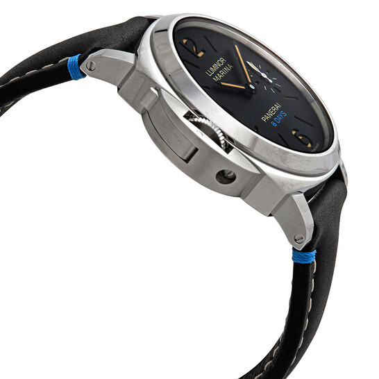 Panerai Luminor Left-Handed Hand Wind Black Dial Men's Watch