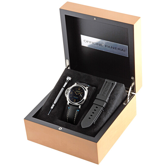 Panerai Luminor Left-Handed Hand Wind Black Dial Men's Watch