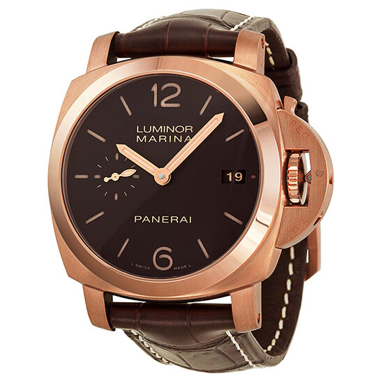 Panerai Luminor Marina 1950 3 Days Automatic Brown Dial 18 kt Rose Gold Men's Watch PAM00393 - 546x546