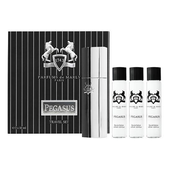 PARFUMS de MARLY PEGASUS リフィルセット 3x10ml Parfums De Marly Pegasus 4 Pcs Set For Men: Case + 3 x 0.33 oz Eau