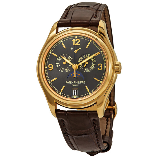 Patek Philippe Complications Moon Phase Grey Dial 18kt Yellow Gold Men's Watch 5146J-010 - 546x546