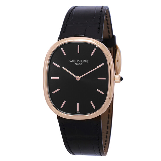Patek Philippe Golden Ellipse Automatic Black Dial Men's Watch