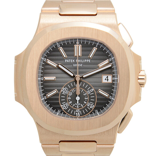 Patek Philippe Nautilus Black Dial 18kt Rose Gold Chronograph