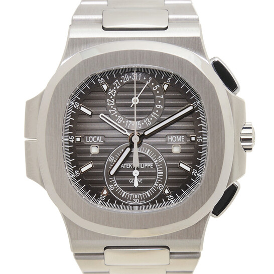 Patek Philippe Nautilus Travel Time Chronograph Stainless Steel Automatic Men s Watch 5990 1A 001 Watches Nautilus Jomashop