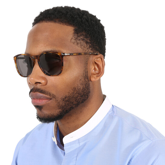 Persol Polarized Black Square Unisex Sunglasses PO3314S 1102B1 57