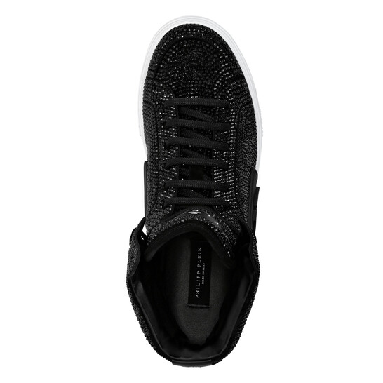 Philipp Plein Crystal Money Kicks Hi-Top Sneakers, Brand
