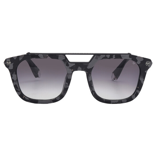 Philipp Plein Grey Square Men's Sunglasses SPP001M 0721 51