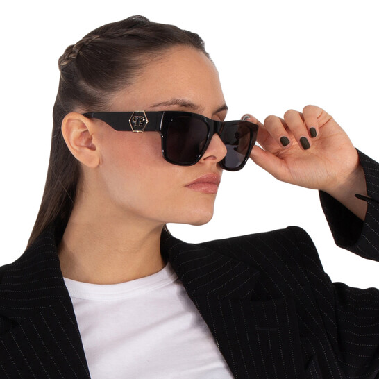 Philipp Plein Grey Square Unisex Sunglasses SPP042M 700F 54  display picture 1