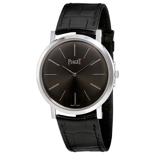 Piaget Altiplano Mechanical Black Dial 18Kt White Gold Men's Watch GOA29113 - 546x546