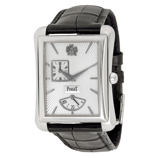 Piaget Black Tie Emperador Silver Dial Black Leather Watch G0A33069 - 546x546