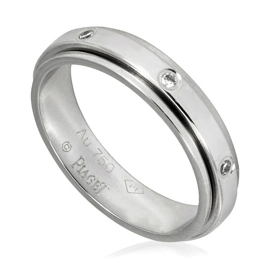 Piaget Possession White Gold .13 CT Diamond Ring Size 57 G34PQ3