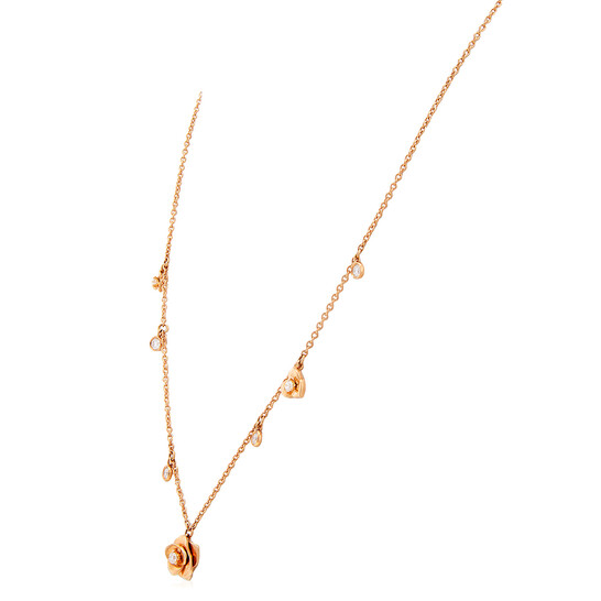 Piaget Rose 18k Rose Gold 0.38 CT Diamond Necklace - 546x546 Image #4