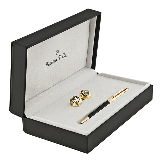 Picasso And Co Gold Plated Ballpoint Pen and Cufflink Set