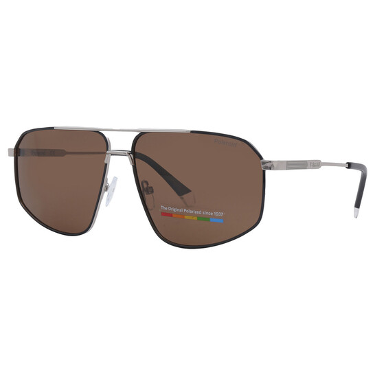 Polaroid PLD 4118/S/X - Occhiali Da Sole Uomo In Acciaio, Colore Ruthenium Scuro, Lenti Polarizzate, Taglia 59, Custodia Inclusa