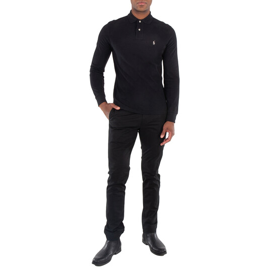 POLO RALPH LAUREN slim fit 黒s 1枚 Ralph Lauren Custom Slim Fit Polo T Shirt Black | Mainline