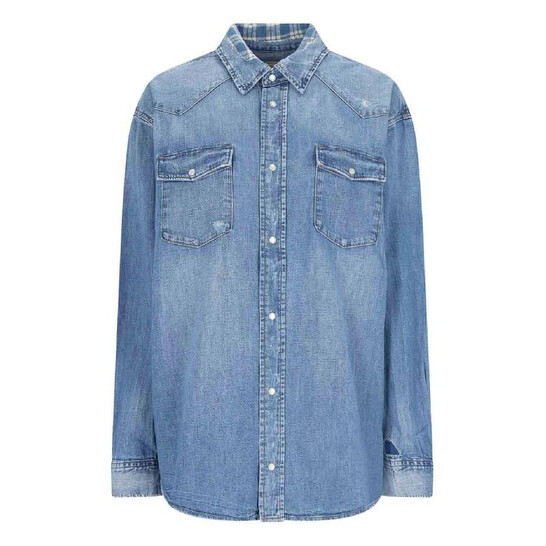 美品 POLO RALPH LAUREN DENIM BD SHIRT S/S Ralph Lauren Men's shirt 710672877002 INDIGO DENIM Slim Fit