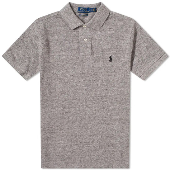 Polo Ralph Lauren Classics Grey Embroidered Logo Polo Shirt, Size