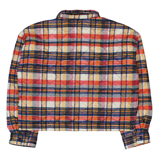 Polo Ralph Lauren Quilted Check Cropped Shell Jacket, Size Medium