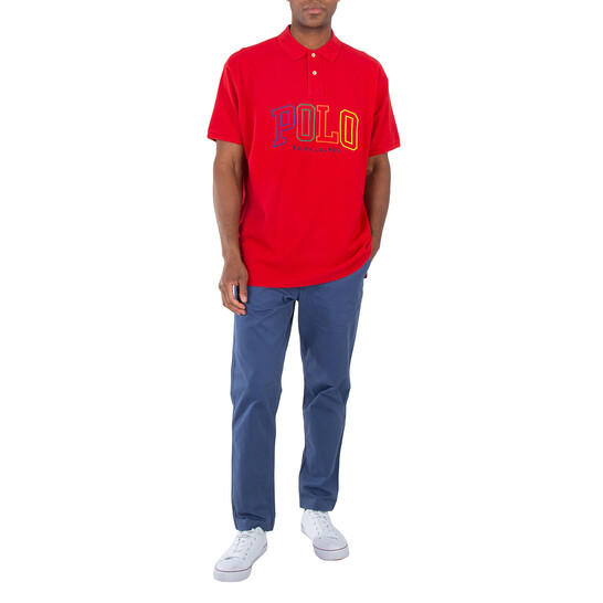 Polo Ralph Lauren Red 20/1 Big Fit Logo Mesh Polo Shirt