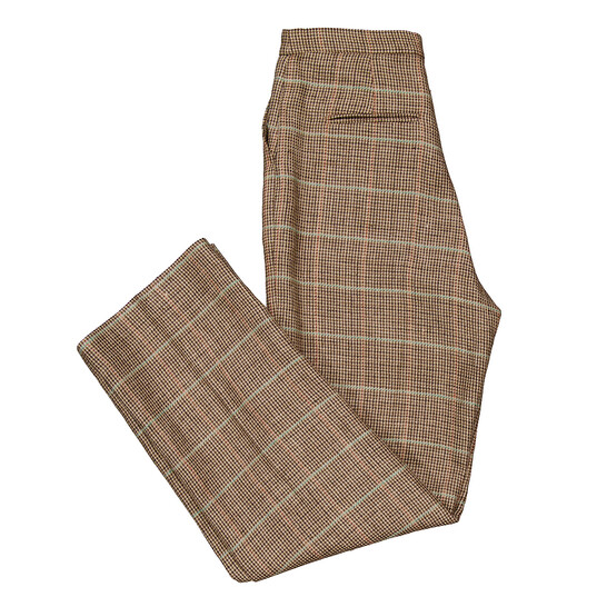 Polo Ralph Lauren Straight-Leg Plaid Linen-Silk Trouser, Size