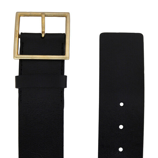 Polo Ralph Lauren Wide Leather Square-Buckle Belt, Size Small