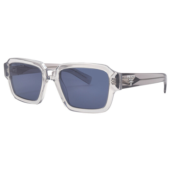 Prada Blue Rectangular Men's Sunglasses PR 02ZS U430A9 52