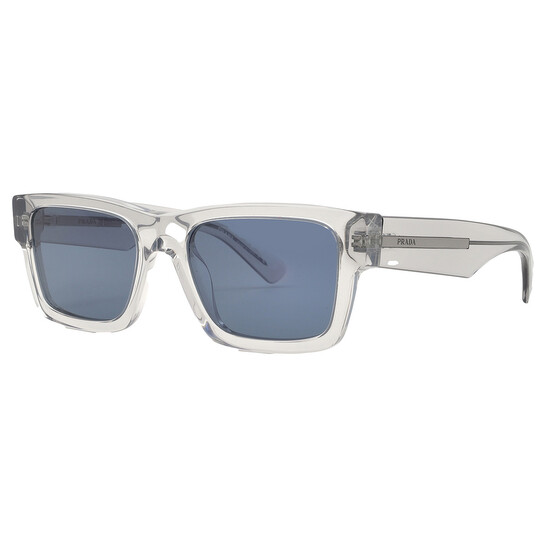 Prada Blue Rectangular Men's Sunglasses PR 25ZS U430A9 53
